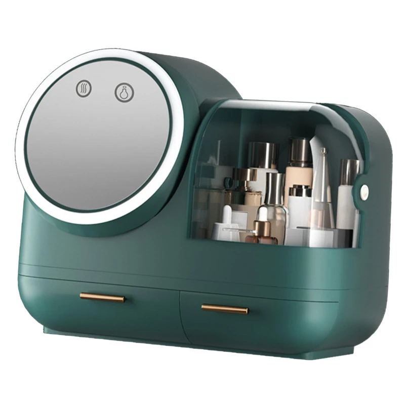 Boîte à Maquillage avec Miroir, Ventilateur & LED